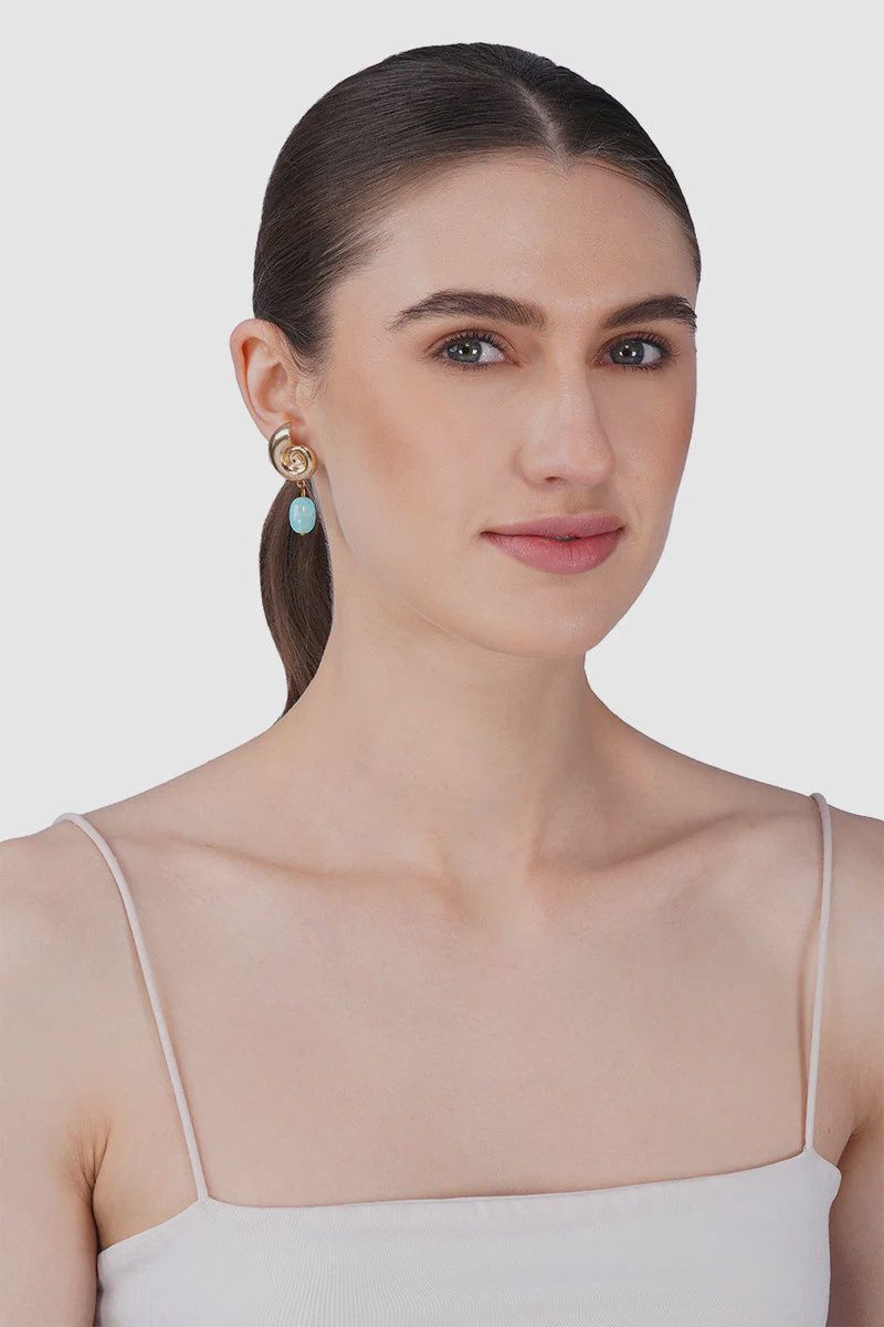 Ocean Drop Hand-Beaded Statement Earrings