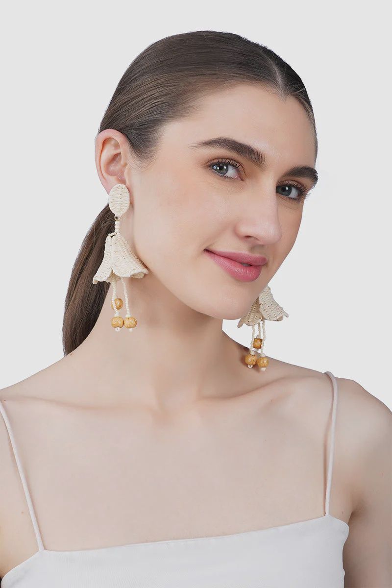 Coastal Drift Drop Hand-Beaded Statement Earrings