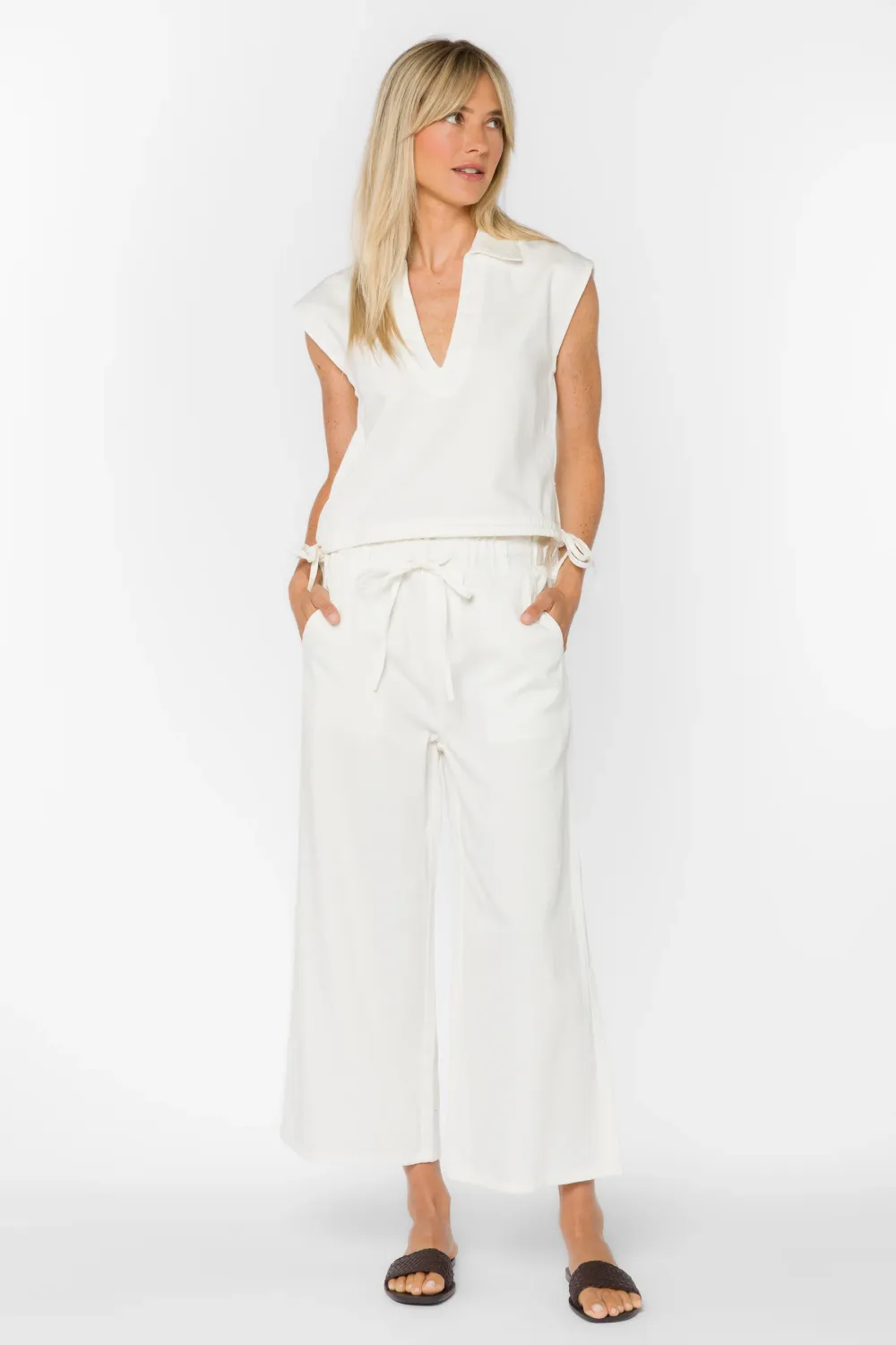Claudette Wide Leg Pant, Color: Optic White, Size: XS