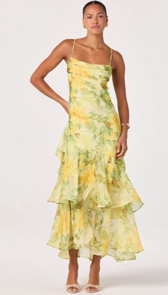 Alison Dress, Color: Yellow Floral, Size: XS