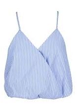 Poplin Bubble Top, Color: Blue Stripe, Size: XS