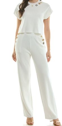 Sweater Tee Set, Color: Egret White, Size: S