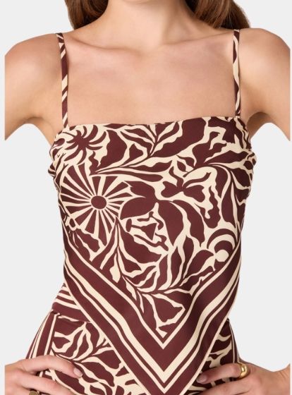 Eva Top, Color: Brown Tropical, Size: XS