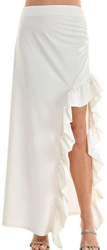 Asymetrical Skirt, Color: White, Size: S