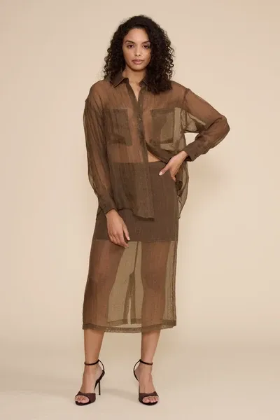 Meera Midi Skirt, Color: Olive, Size: XS