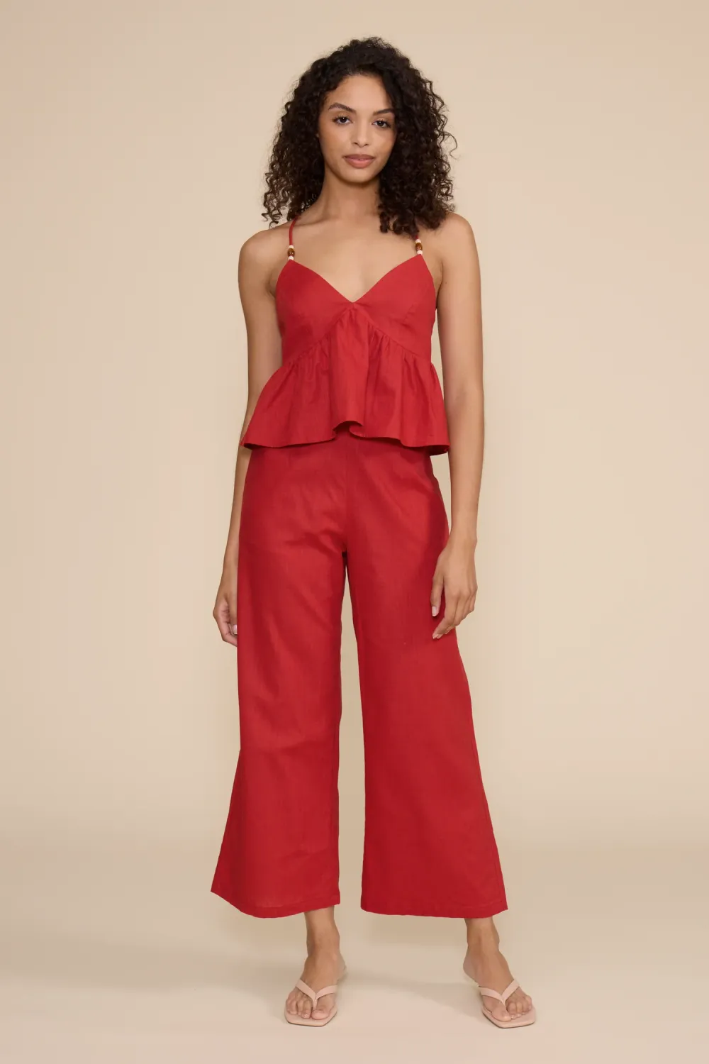 Carson Relaxed Pant, Color: Brick Red, Size: XS