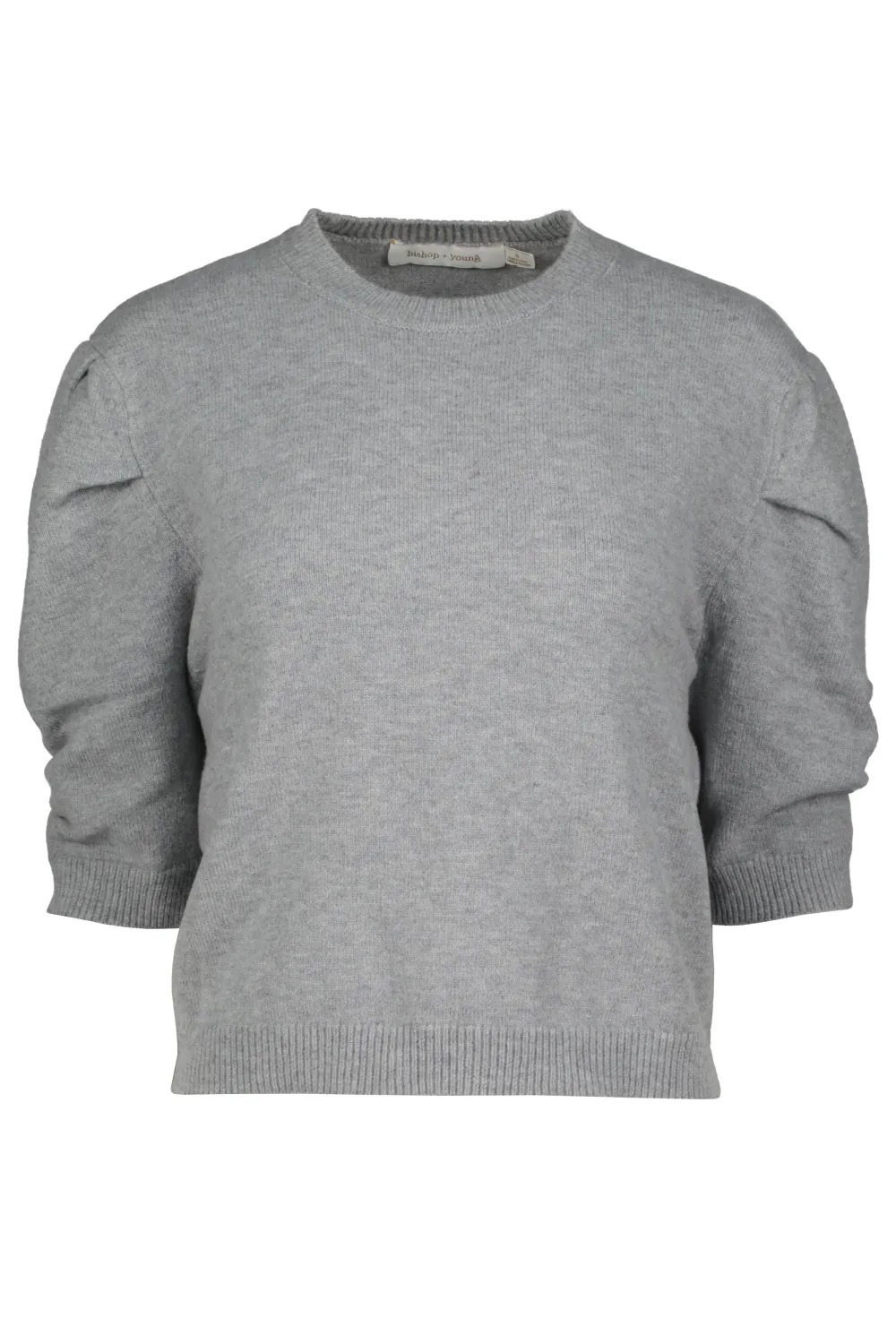 Stella Ruched Sleeve Sweater, Color: Grey, Size: XS