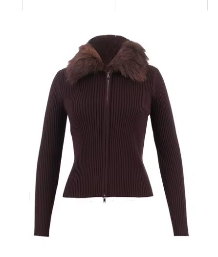 Danya Faux Fur Trim Cardigan