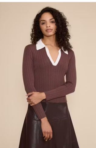 Jax Polo Top, Color: Brown, Size: XS
