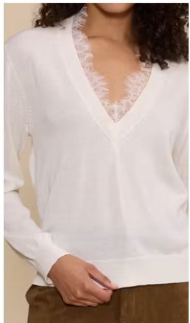 Marty Lace Trim Knit Top