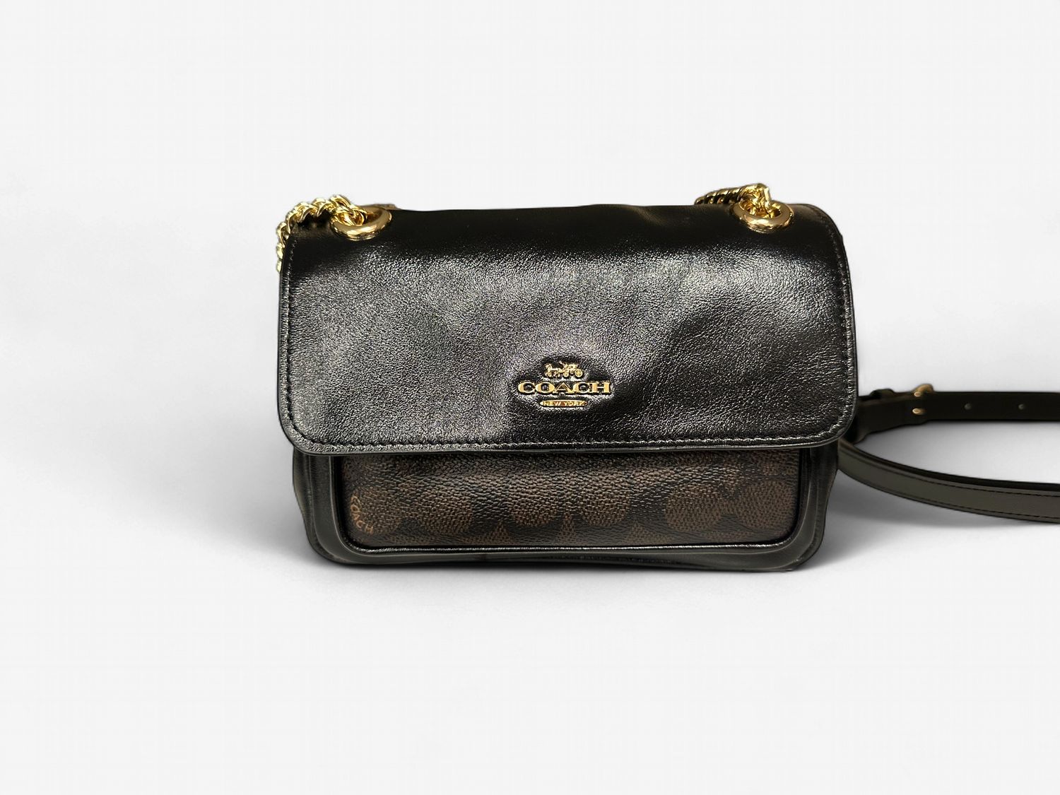 Elodie Crossbody Bag - Gold / Walnut Black