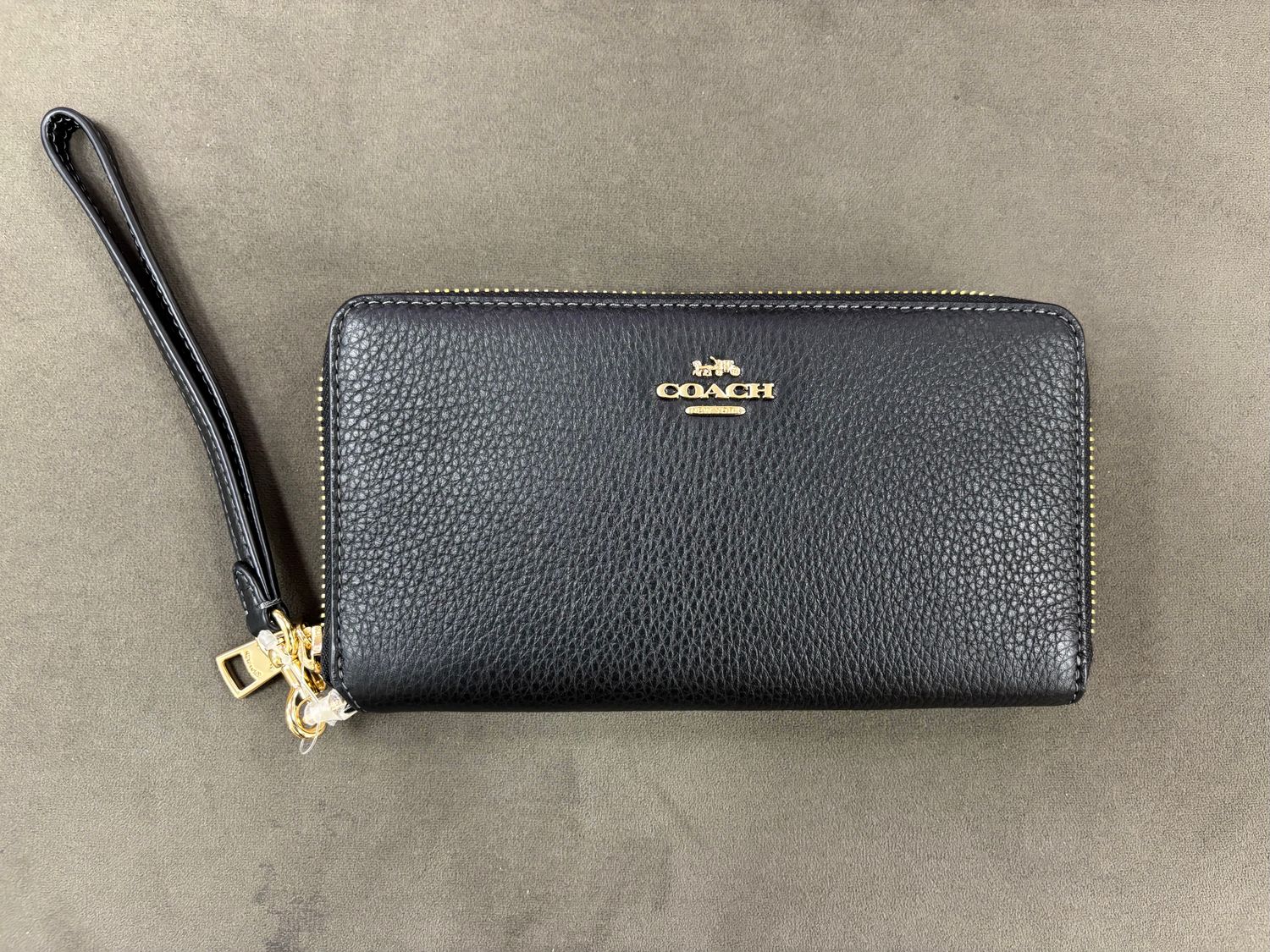 Long Zip Around Wallet - Gold/ Black