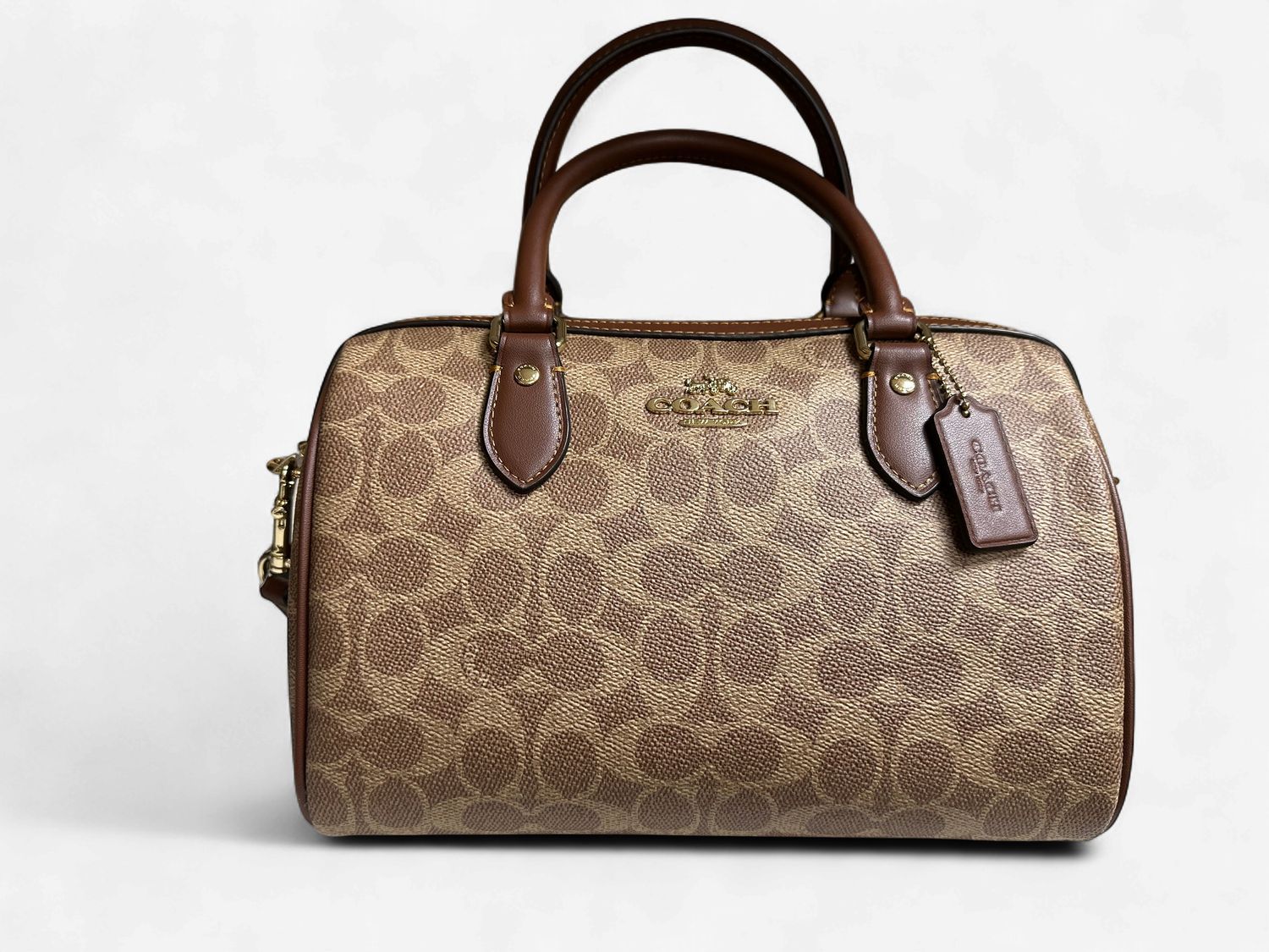 Rowan Satchel Bag - Gold / Tan / Brown