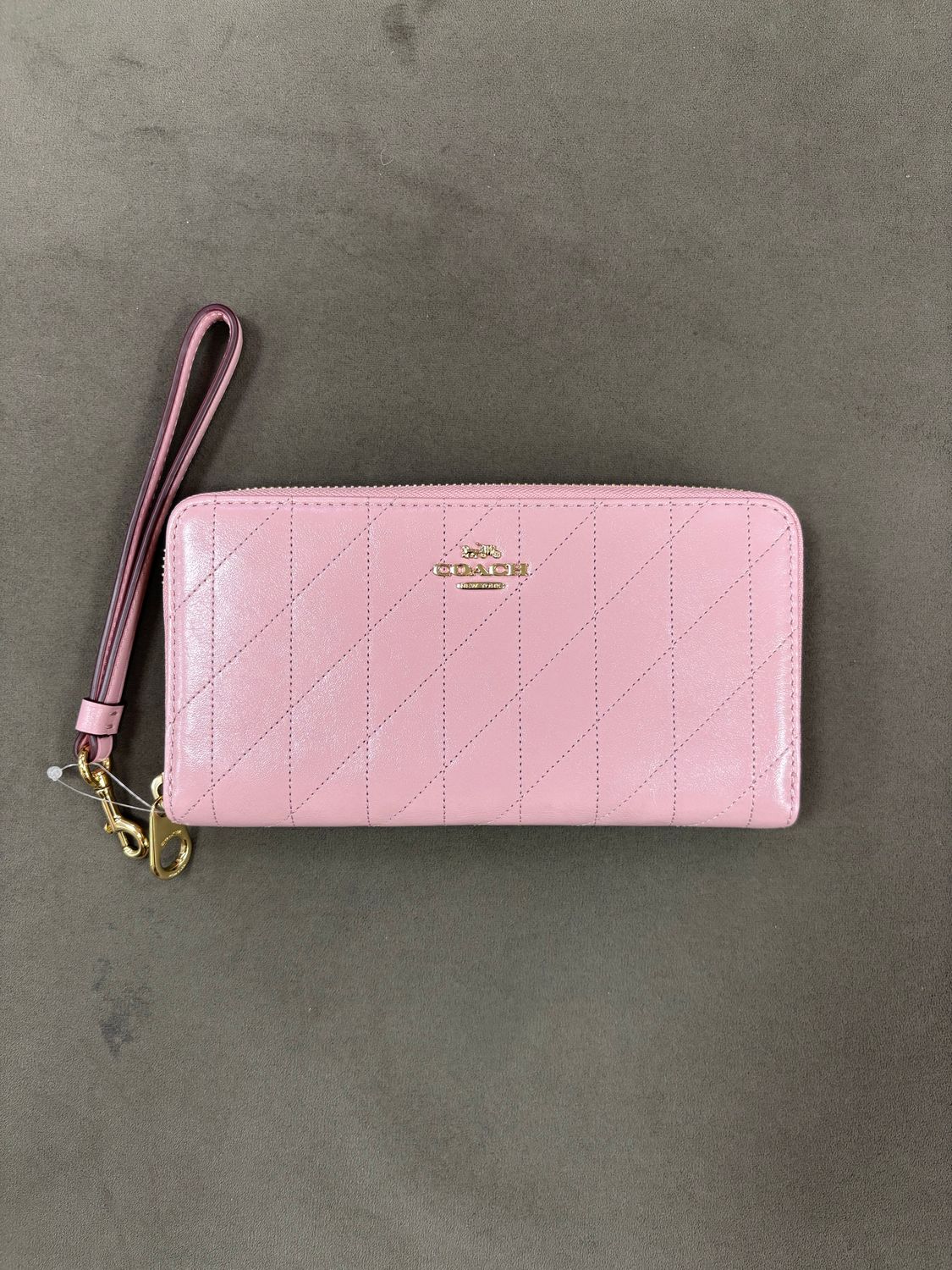 Long Zip Around Wallet - Gold / Carnation
