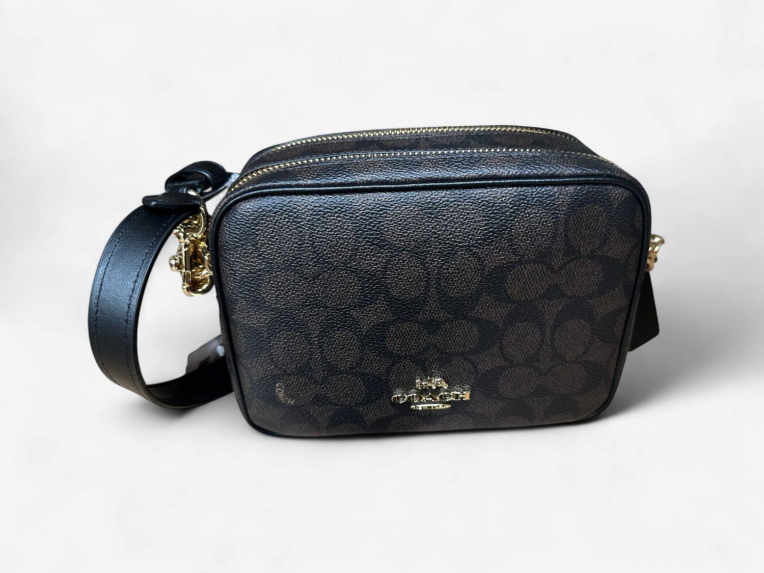 Mini Carey Crossbody - Gold / Walnut Black