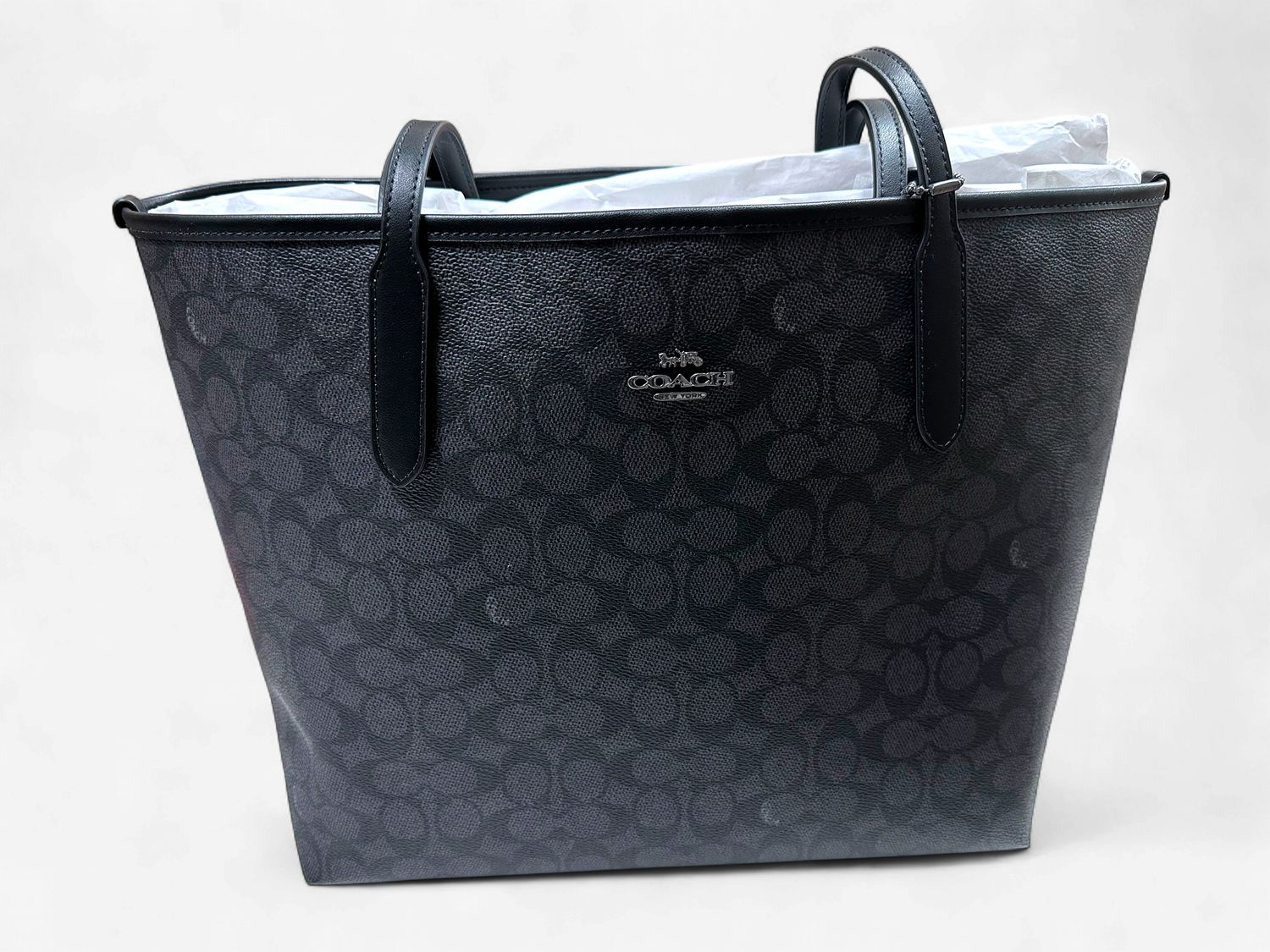 City Tote Signature Bags - Gunmetal/Charcoal/Black