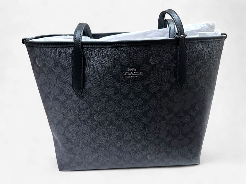 City Tote Signature Bags - Gunmetal/Charcoal/Black