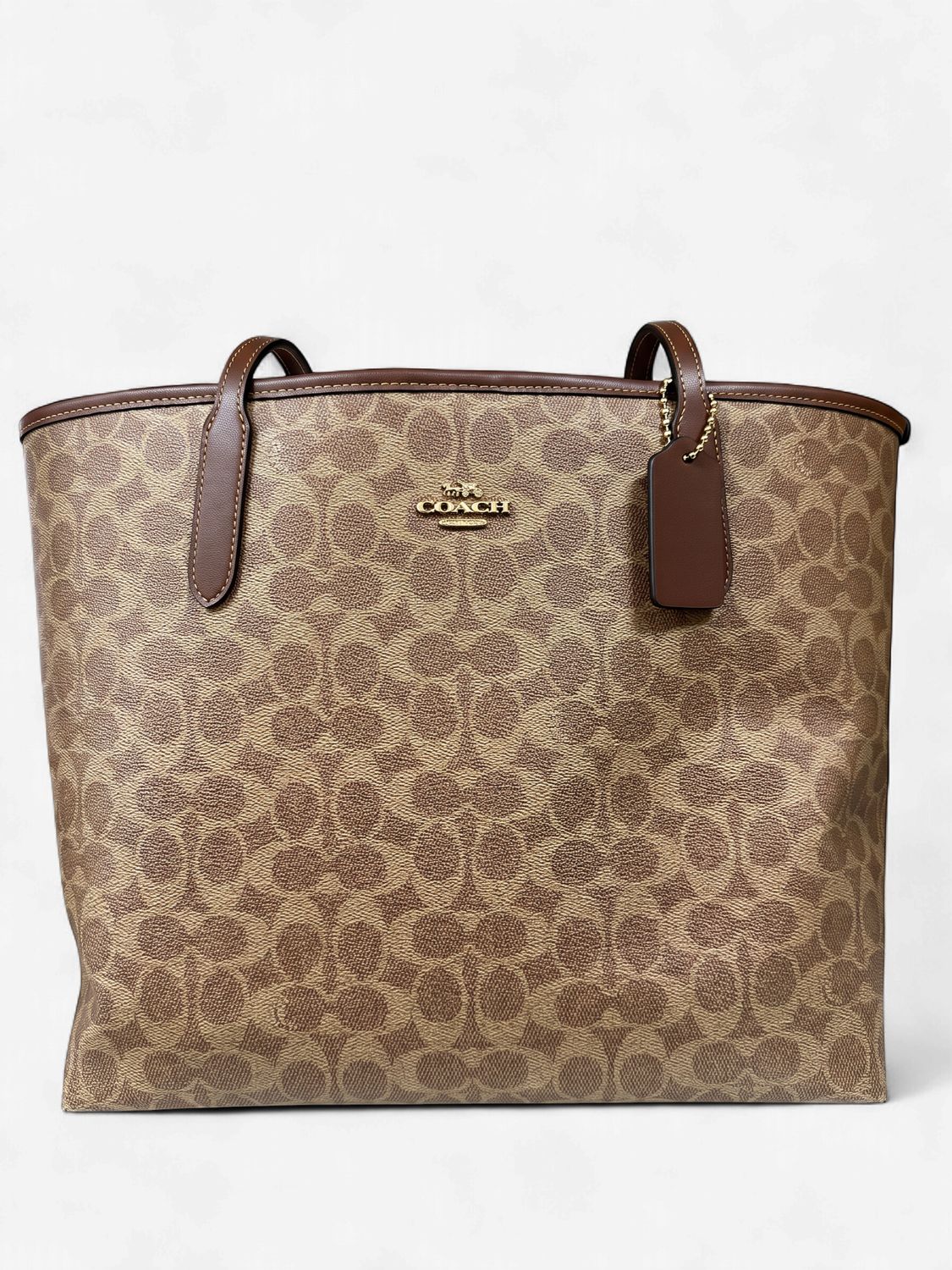City Tote Signature Bags - Gold/Tan / Brown