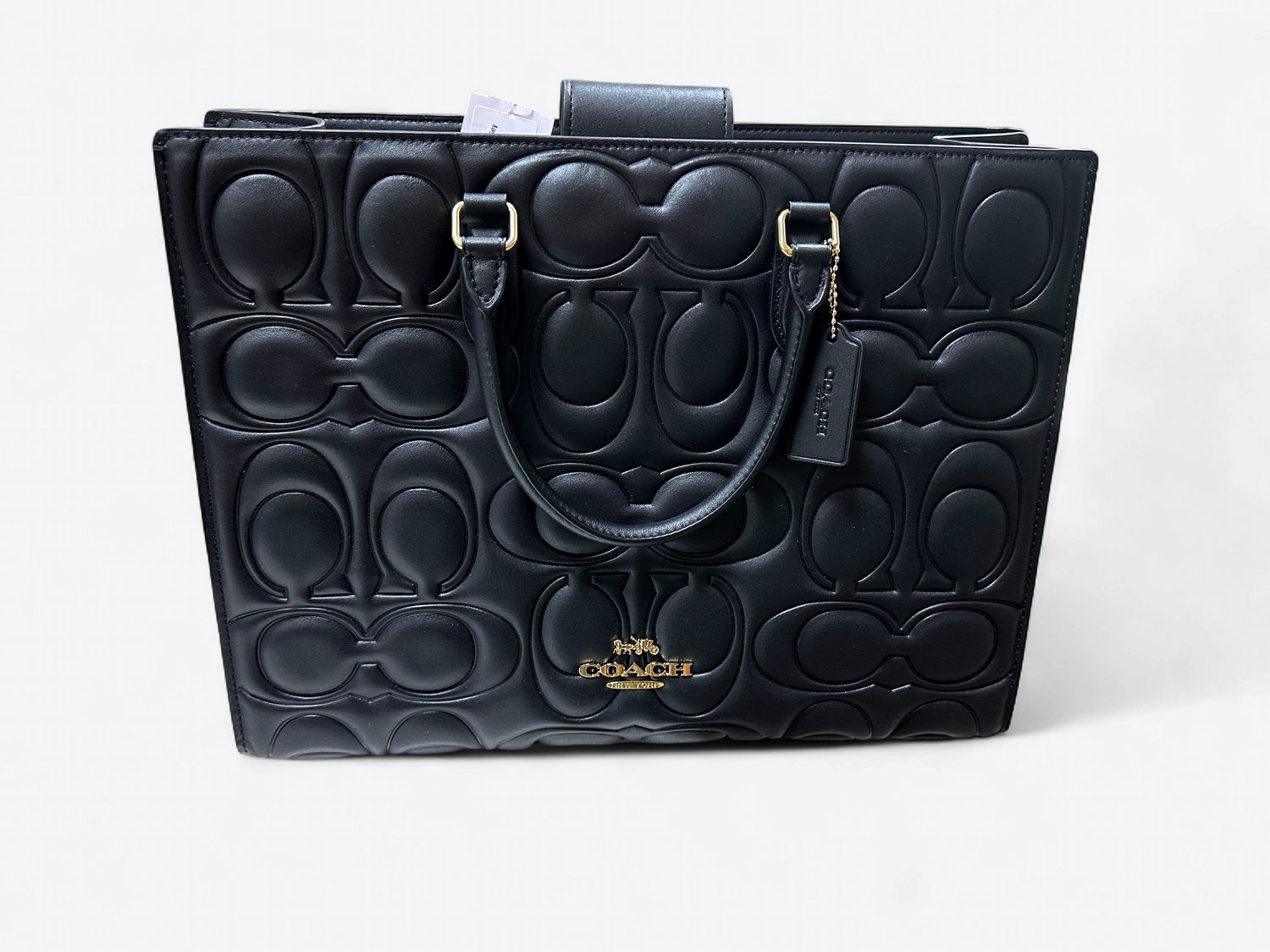 Maggie Tote Bag Embossed - Gold/ Black