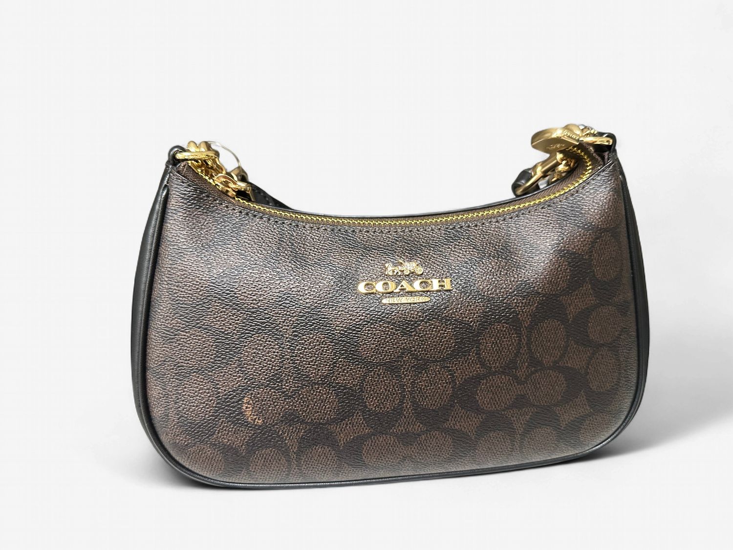 Teri Shoulder Bag - Gold / Walnut Black