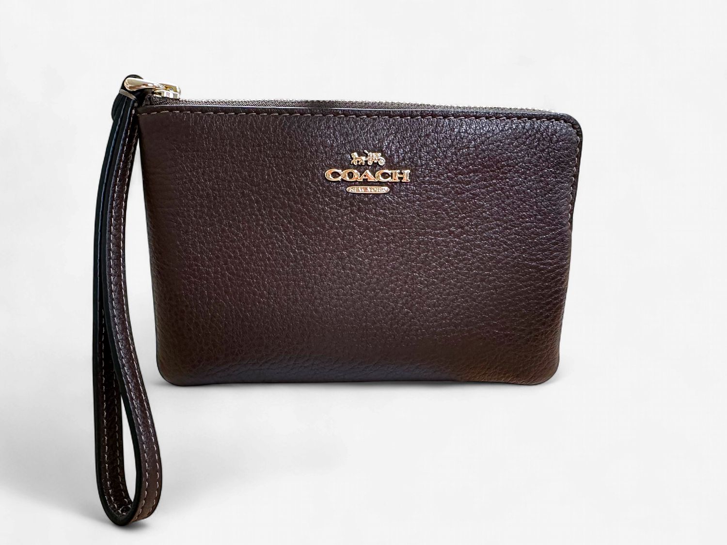 Corner Zip Wristlet - Gold / Maple
