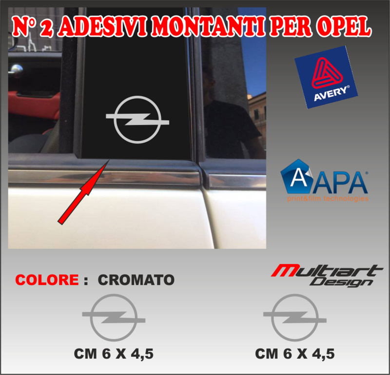 KIT n.2 ADESIVI PER MONTANTI OPEL OPC GTC