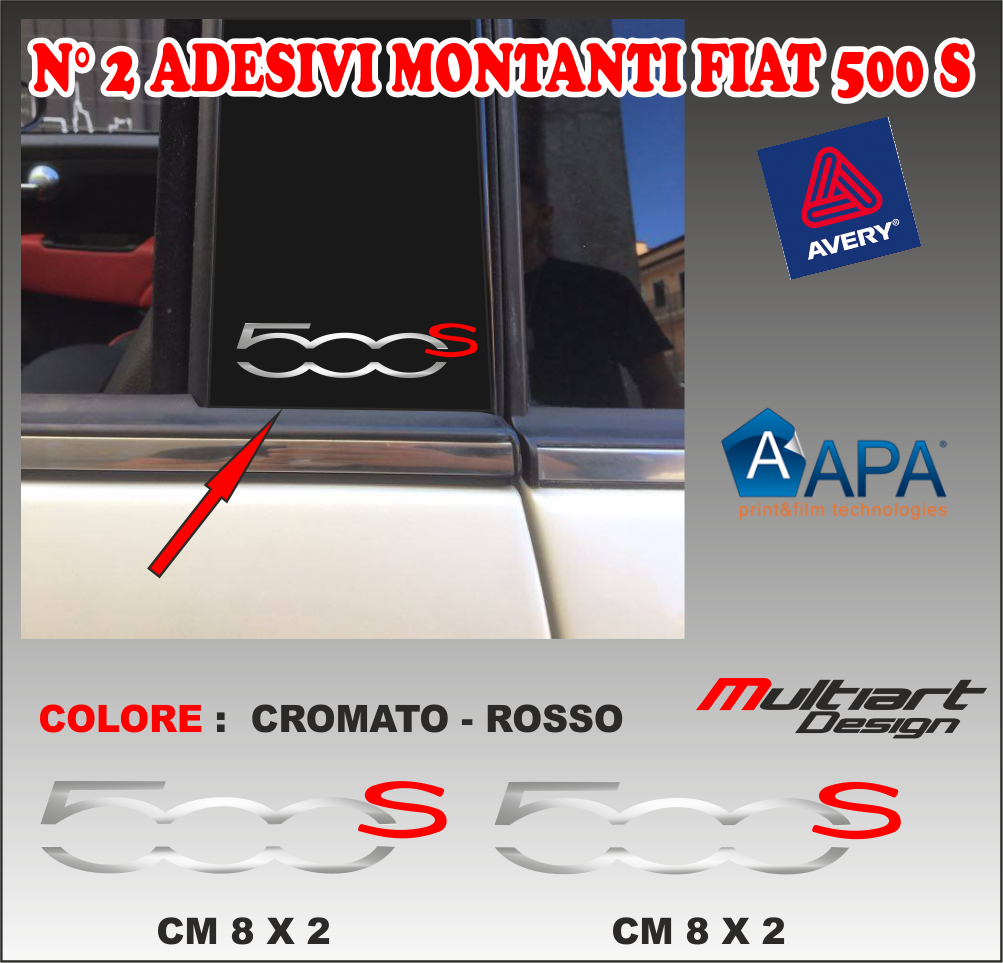 KIT n.2 ADESIVI PER MONTANTI  NUOVA 500 S