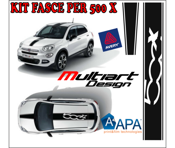 FASCE PER FIAT 500X LOGO TETTO COFANO
