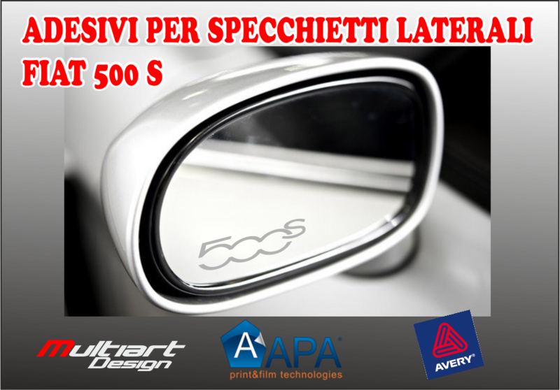 ADESIVI SATINATI PER SPECCHIETTI LATERALI FIAT 500 S