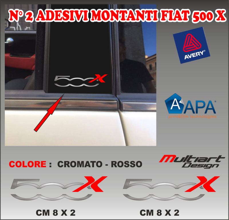 KIT n.2 ADESIVI PER MONTANTI  NUOVA 500 X