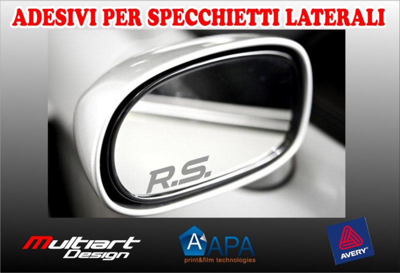 ADESIVI SATINATI PER SPECCHIETTI LATERALI RENAULT SPORT CLIO RS NEW LOGO
