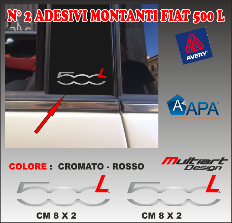 KIT n.2 ADESIVI PER MONTANTI  NUOVA 500 L