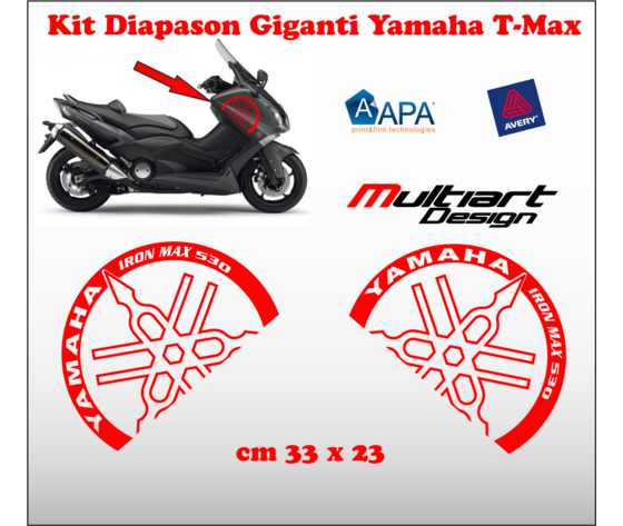 KIT N.2 ADESIVI DIAPASON TMAX YAMAHA IRON MAX 500 530