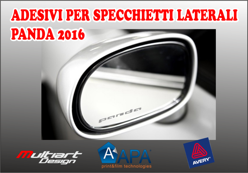 ADESIVI SATINATI PER SPECCHIETTI LATERALI SCRITTA PANDA 2016