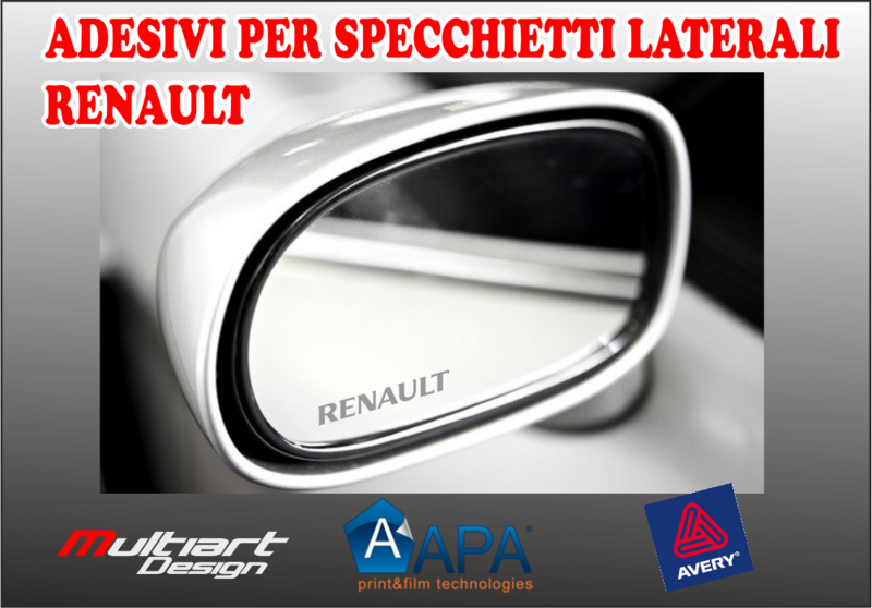 ADESIVI SATINATI PER SPECCHIETTI LATERALI SCRITTA RENAULT