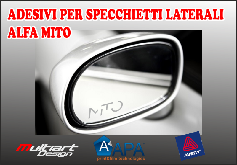 ADESIVI SATINATI PER SPECCHIETTI LATERALI  ALFA MITO