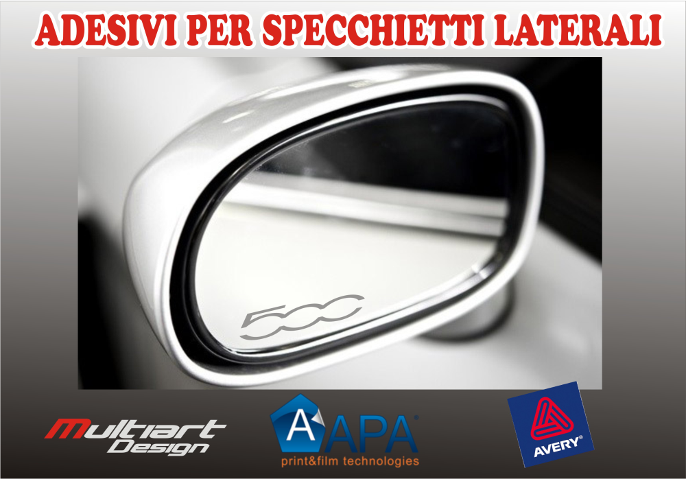 ADESIVI SATINATI PER SPECCHIETTI LATERALI FIAT 500