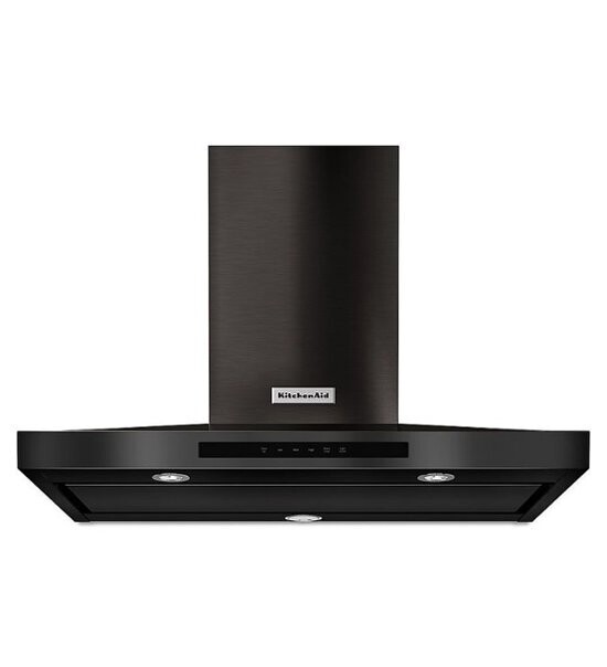 311 KitchenAid - 36&quot; Externally Vented Range Hood - Black Stainless Steel