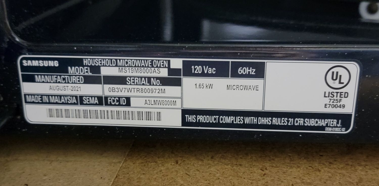  397 Samsung Microwave 