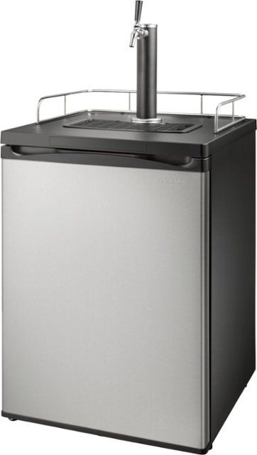 875 Insignia™ - 5.6 Cu. Ft. 1-Tap Beverage Cooler Kegerator - Stainless Steel NS-BK1TSS6