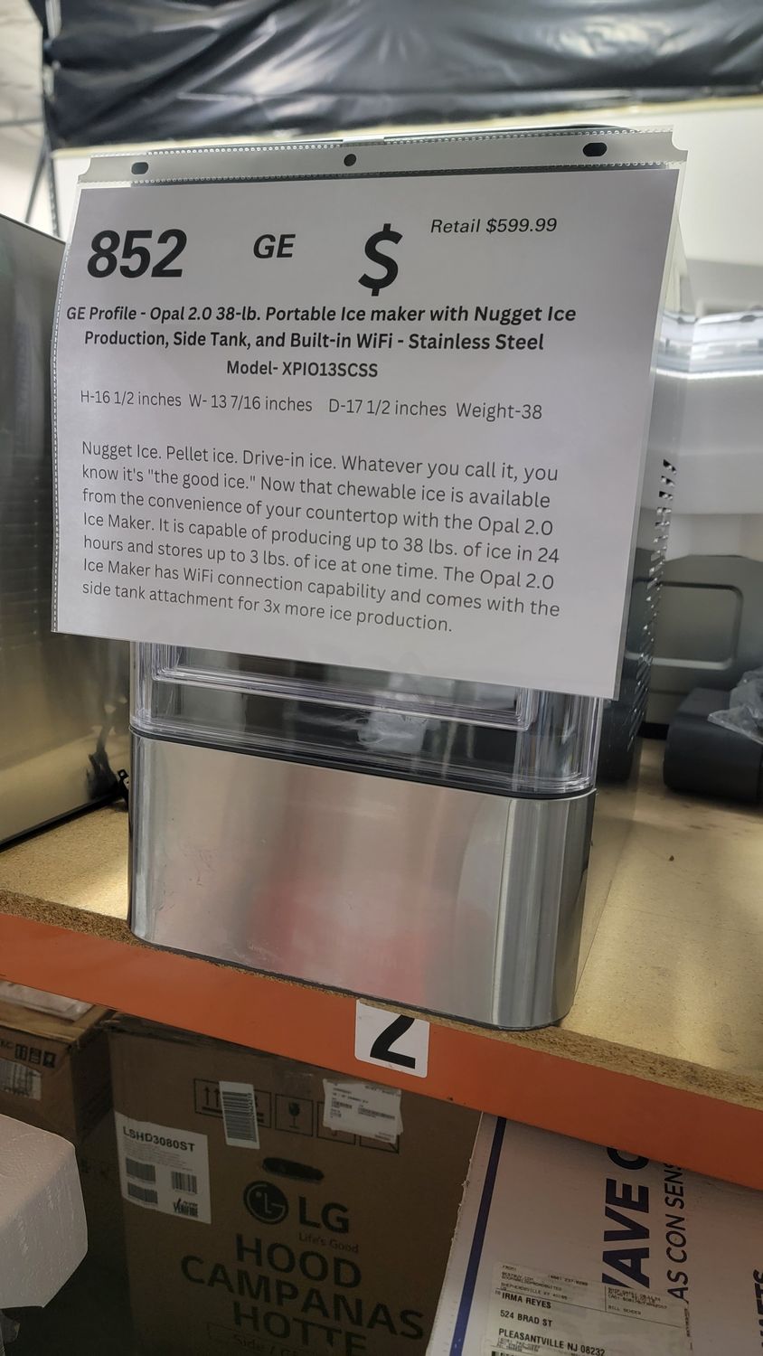 852 GE PROFILE OPAL NUGGET ICE MAKER