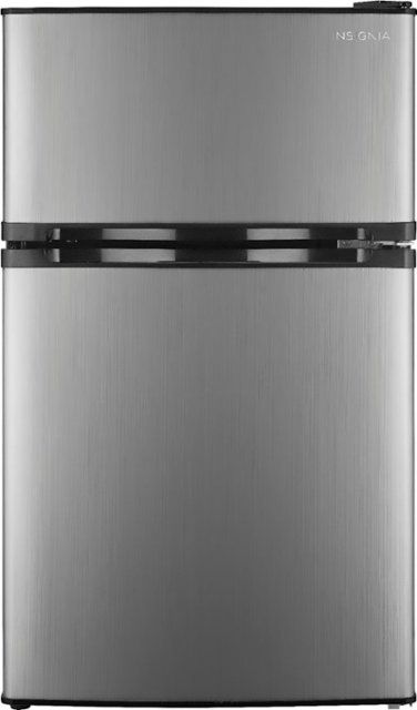 913  Insignia™ - 3.0 Cu. Ft. Mini Fridge with Top Freezer and ENERGY STAR Certification - Stainless Steel NS-CF30SS9