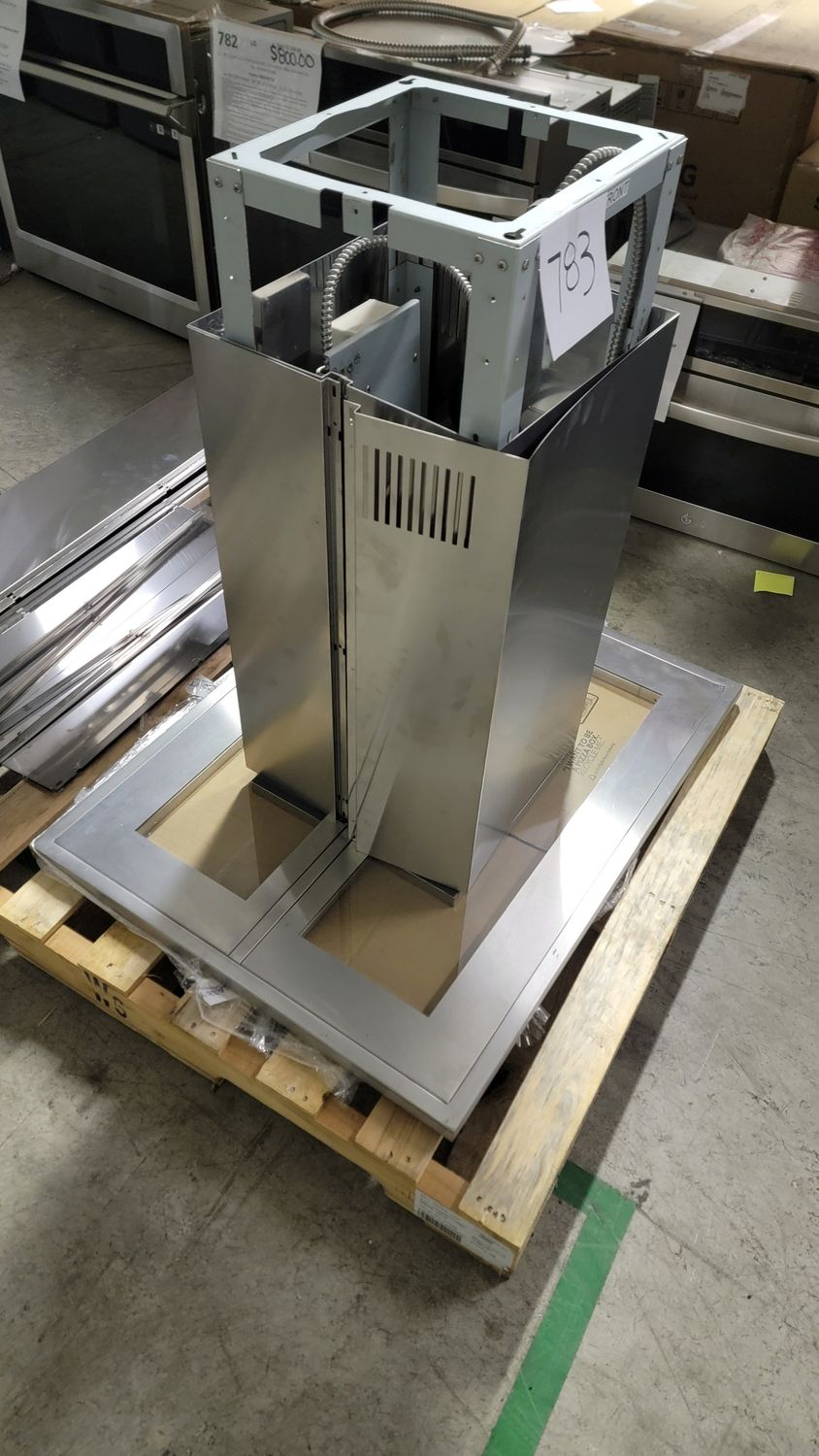 783 36&quot; Zephyr Modena Island Mount Chimney Range Hood ZMD-M90AS