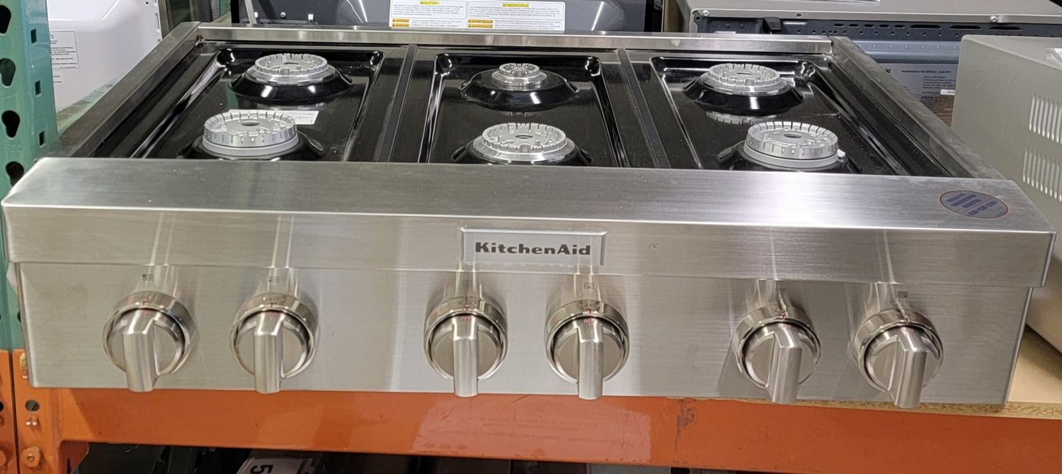 697 KitchenAid - Commercial-Style 36&quot; Built-In Gas Cooktop - Stainless Steel KCGC506JSS