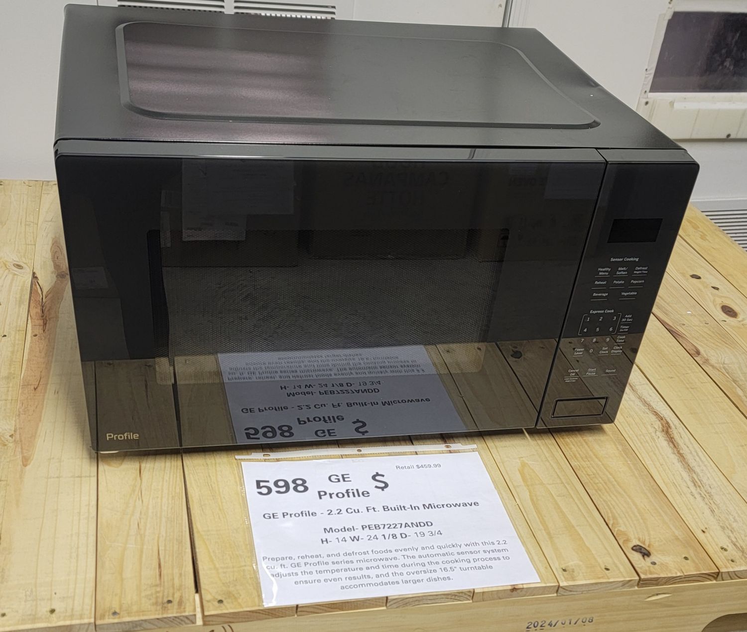 598 GE 2.2 CU. FT. BUILT IN MICROWAVE PEB7227ANDD