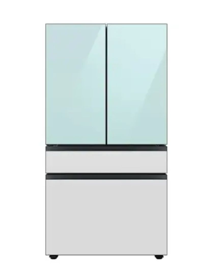 818 Samsung - Bespoke 4-Door French Door Refrigerator Panel - Top Panel - Morning Blue Glass