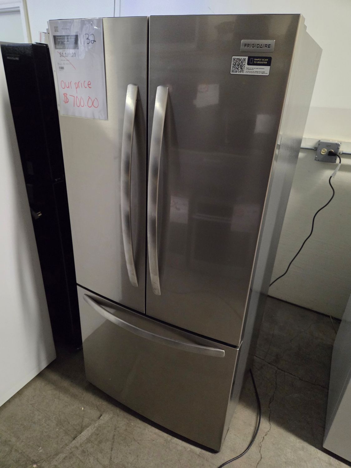 1132 FRFG1723AV Frigidaire® 32 in. 17.6 Cu. Ft. Brushed Steel Counter-Depth French Door Refrigerator