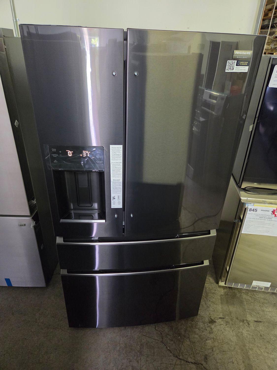 1161 GRMC2273CD Frigidaire Gallery® 36 in. 21.5 Cu. Ft. Smudge-Proof® Black Stainless Steel Counter Depth French Door Refrigerator