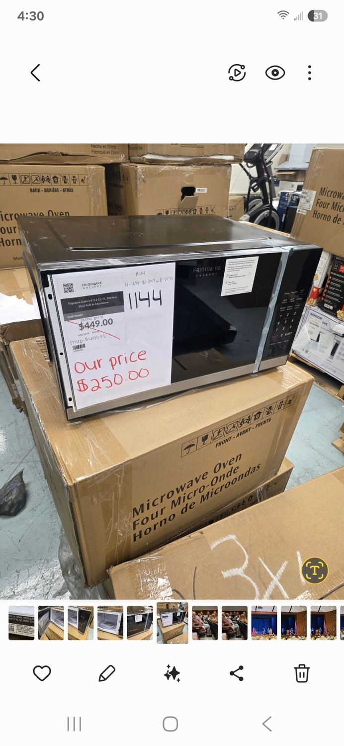 1144 GMBS3068BF Frigidaire Gallery® 2.2 Cu. Ft. Stainless Steel Built In Microwave