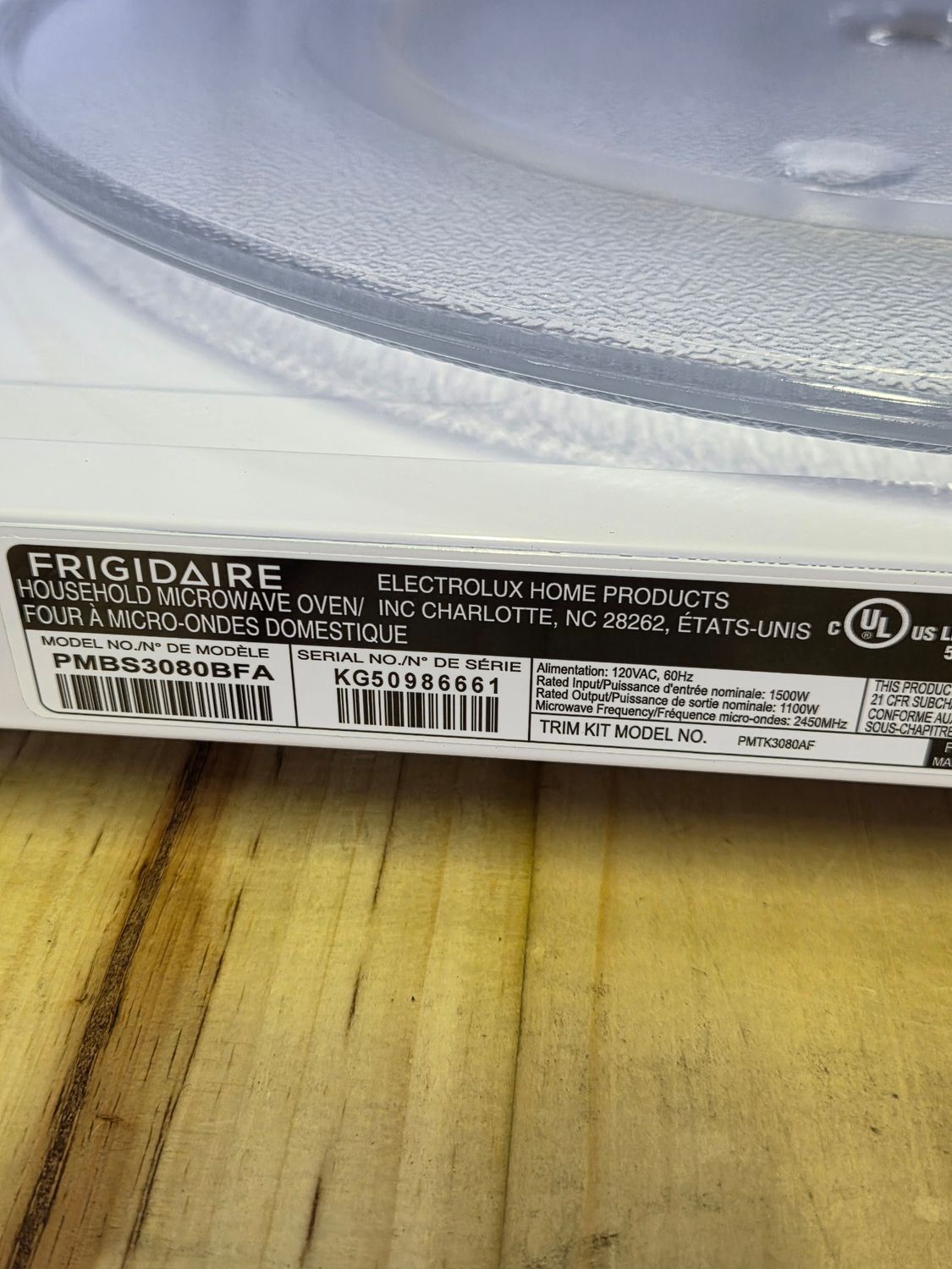 1164 PMBS3080BFA Frigidaire Professional 2.2 Cu. Ft. Built-In Microwave